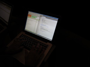 JavaScript on laptop