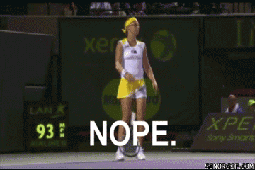 tennis player expresses nope