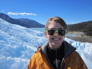 Pam on a glacier